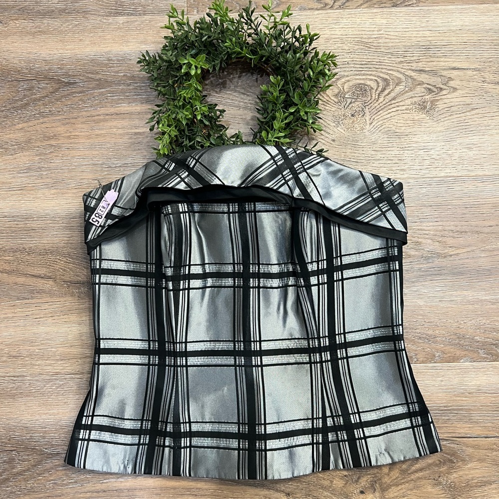 Bustier- silver and black, size 6